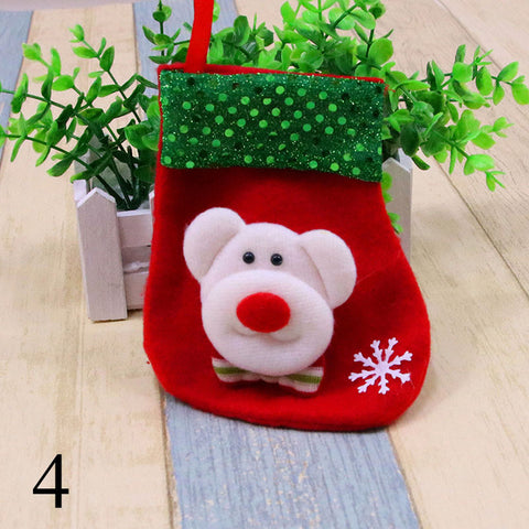 1pc Christmas Stocking Chrismas Decoration Sock for Home Christmas Tree Ornaments Gift Holders For Kids New Year Gift Bags