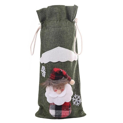 Wine Bottle Cover New Year Snowman Stocking Gift Holders Creative Cartoon Red Wine Bottle Cover Bag Christmas Dinner Table Decor