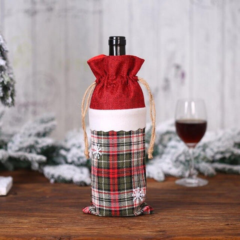 Wine Bottle Cover New Year Snowman Stocking Gift Holders Creative Cartoon Red Wine Bottle Cover Bag Christmas Dinner Table Decor