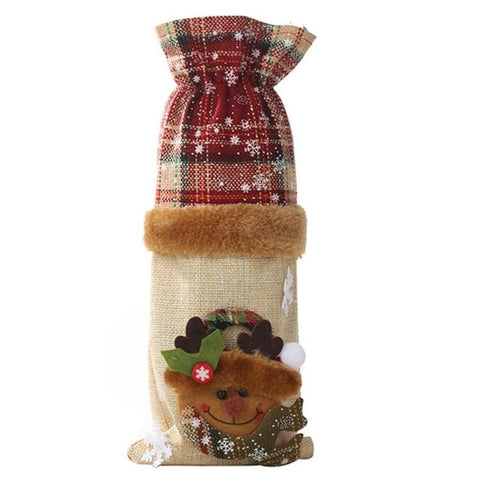 Wine Bottle Cover New Year Snowman Stocking Gift Holders Creative Cartoon Red Wine Bottle Cover Bag Christmas Dinner Table Decor