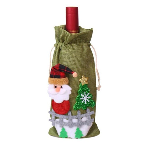 Christmas Decorations for Home Santa Claus Wine Bottle Cover Snowman Stocking Gift Holders Xmas Navidad Decor New Year