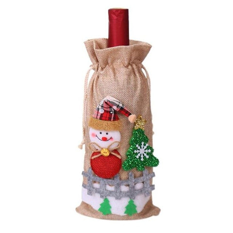 Christmas Decorations for Home Santa Claus Wine Bottle Cover Snowman Stocking Gift Holders Xmas Navidad Decor New Year