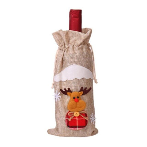 Christmas Decorations for Home Santa Claus Wine Bottle Cover Snowman Stocking Gift Holders Xmas Navidad Decor New Year