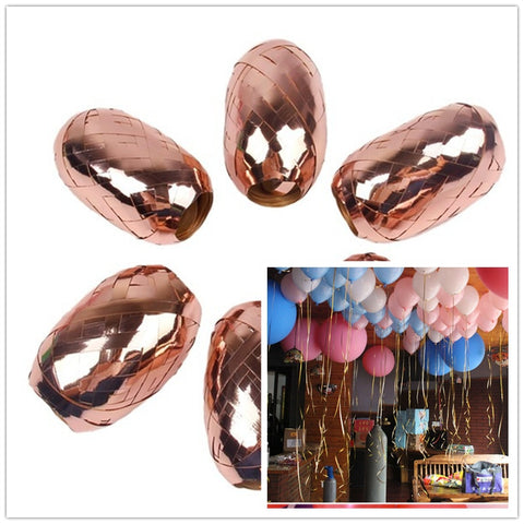 6PCS Foil Balloon Ribbon Rose Gold Balloon Rope Wedding Birthday Party Decoration Air Balloon Wrapping Tap Helium Balls