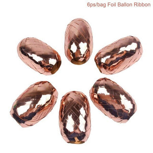 6PCS Foil Balloon Ribbon Rose Gold Balloon Rope Wedding Birthday Party Decoration Air Balloon Wrapping Tap Helium Balls