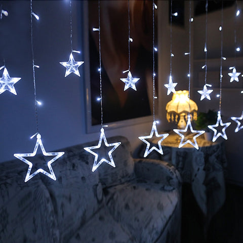 Star lamp Christmas leds curtain LED String 220V Fairy light For New Year lampjes slinger indoor  holidays EU plug