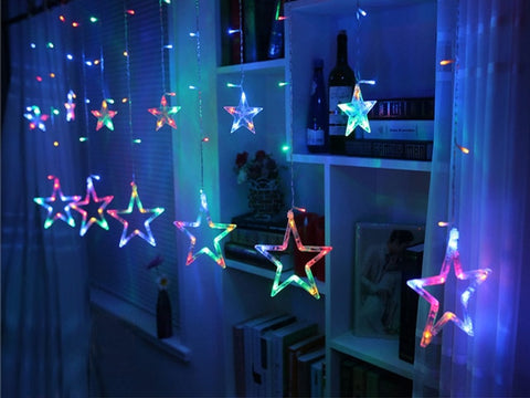 Star lamp Christmas leds curtain LED String 220V Fairy light For New Year lampjes slinger indoor  holidays EU plug