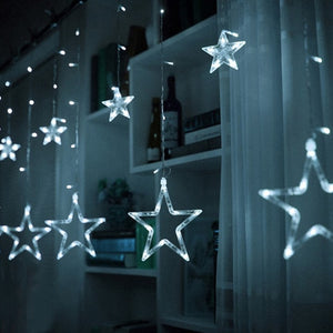 Star lamp Christmas leds curtain LED String 220V Fairy light For New Year lampjes slinger indoor  holidays EU plug