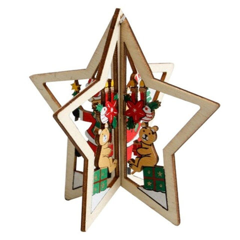 44 Styles Natural Wooden Christmas Tree Pendant Xmas Navidad Ornaments DIY Craft New Year Gifts Christmas Decoration for Home