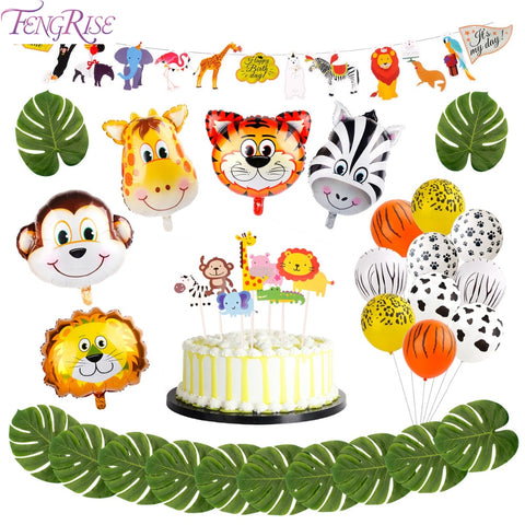 FENGRISE Animal Ballons Birthday Jungle Party Safari Party Jungle Theme Party Baloon Birthday Party Decor Kid Birthday Balloons