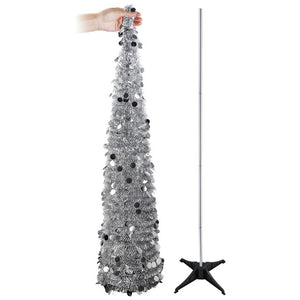 OurWarm Decoration Christmas 150cm Bling Sequins Christmas Tree Artificial Tinsel Pop Up Xmas Tree New Year Christmas Decor