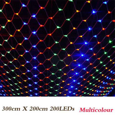 3mx2m 200 Led 220V super bright net mesh string light xmas christmas light new year garden Lawn wedding holiday lighting