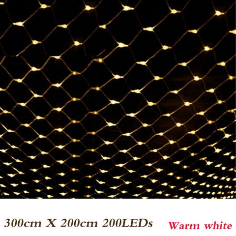 3mx2m 200 Led 220V super bright net mesh string light xmas christmas light new year garden Lawn wedding holiday lighting