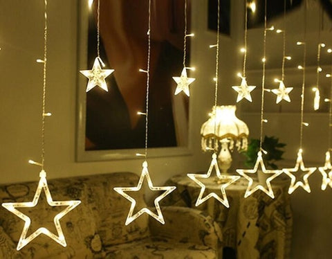 Christmas Garland Romantic Fairy Star Led String Light Warm white 4M EU Plug AC 220V Light For Wedding Party Holiday New Year