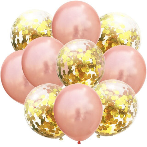 10Pcs Mixed Gold Confetti Balloons Birthday Party Decoration Kids Adult Metallic Balloon Air Ball Birthday Ballon Decor Baloon