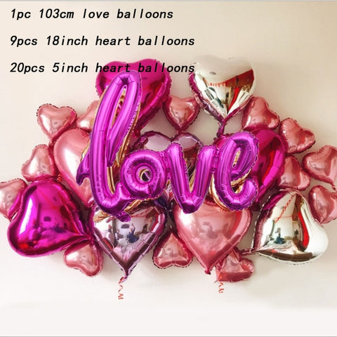 30pcs/lot Wedding Decoration Balloons Lot Aluminium Foil Ballon Birthday Party Decorations Adult Valentine's Day Party Supplies