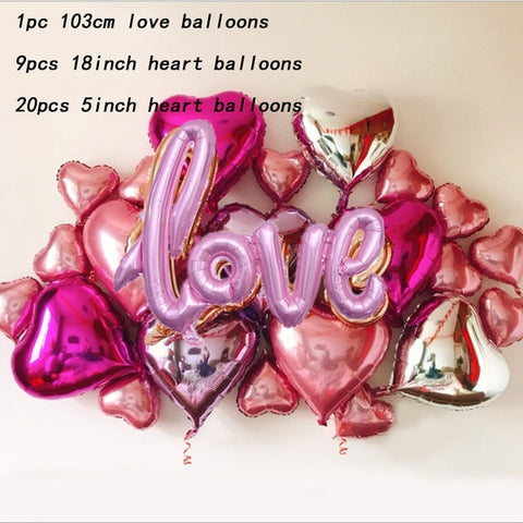 30pcs/lot Wedding Decoration Balloons Lot Aluminium Foil Ballon Birthday Party Decorations Adult Valentine's Day Party Supplies