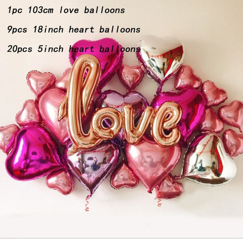 30pcs/lot Wedding Decoration Balloons Lot Aluminium Foil Ballon Birthday Party Decorations Adult Valentine's Day Party Supplies